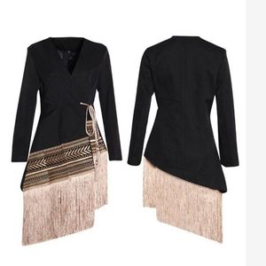 Akira Fringe Wrap Blazer